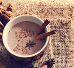 Masala,chai,chocolate,with,spices,and,star,anise,,cinnamon,stick,